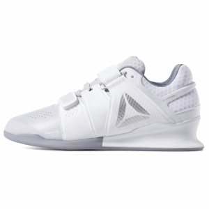 Reebok Legacy Lifter Crossfit Schuhe Damen - Weiß/Grau/Silber - DE 173-VSR